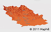 Political Panoramic Map of Prahova, cropped outside
