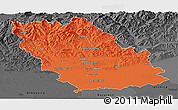 Political Panoramic Map of Prahova, darken, desaturated