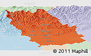 Political Panoramic Map of Prahova, lighten
