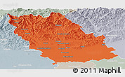 Political Panoramic Map of Prahova, lighten, semi-desaturated