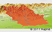 Political Panoramic Map of Prahova, physical outside