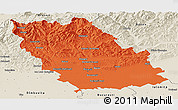 Political Panoramic Map of Prahova, shaded relief outside