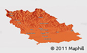Political Panoramic Map of Prahova, single color outside