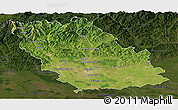 Satellite Panoramic Map of Prahova, darken