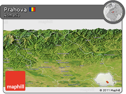 Satellite Panoramic Map of Prahova