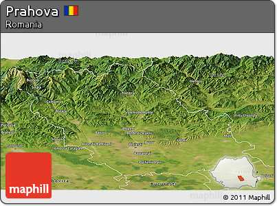 Satellite Panoramic Map of Prahova