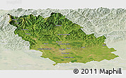 Satellite Panoramic Map of Prahova, lighten