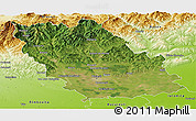 Satellite Panoramic Map of Prahova, physical outside