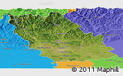 Satellite Panoramic Map of Prahova, political outside