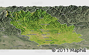 Satellite Panoramic Map of Prahova, semi-desaturated