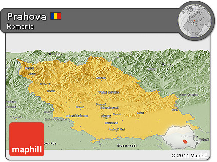 Savanna Style Panoramic Map of Prahova