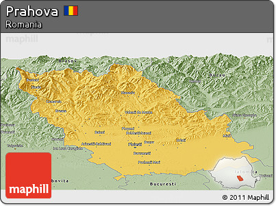 Savanna Style Panoramic Map of Prahova
