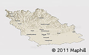 Shaded Relief Panoramic Map of Prahova, cropped outside