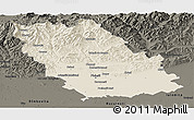 Shaded Relief Panoramic Map of Prahova, darken