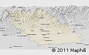 Shaded Relief Panoramic Map of Prahova, desaturated