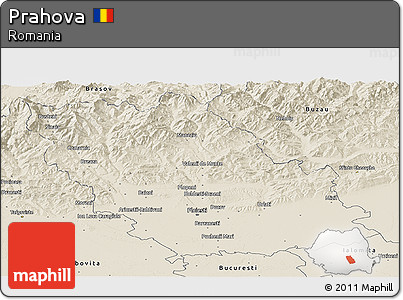 Shaded Relief Panoramic Map of Prahova