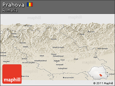 Shaded Relief Panoramic Map of Prahova