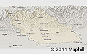 Shaded Relief Panoramic Map of Prahova, semi-desaturated