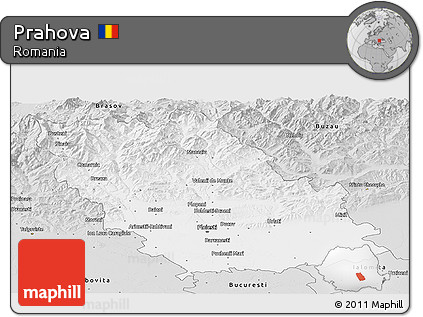 Silver Style Panoramic Map of Prahova