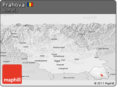 Silver Style Panoramic Map of Prahova