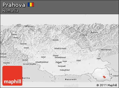 Silver Style Panoramic Map of Prahova