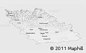 Silver Style Panoramic Map of Prahova, single color outside