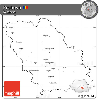 Blank Simple Map of Prahova, cropped outside
