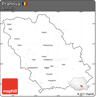 Blank Simple Map of Prahova, cropped outside