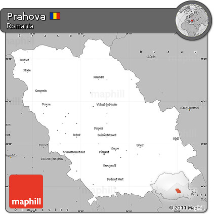 Gray Simple Map of Prahova