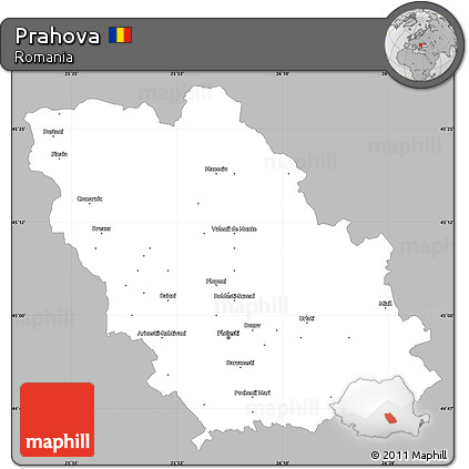 Gray Simple Map of Prahova, single color outside