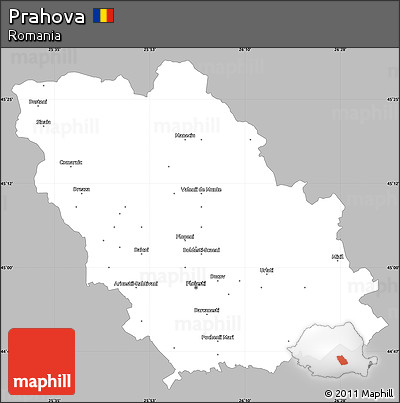 Gray Simple Map of Prahova, single color outside