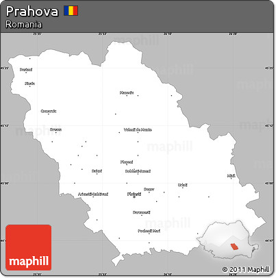 Gray Simple Map of Prahova, single color outside