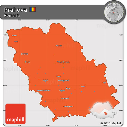 Political Simple Map of Prahova, cropped outside