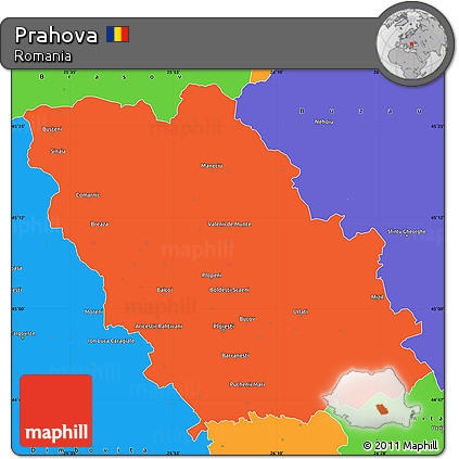Political Simple Map of Prahova