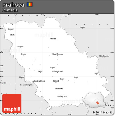 Silver Style Simple Map of Prahova