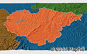 Political 3D Map of Salaj, darken