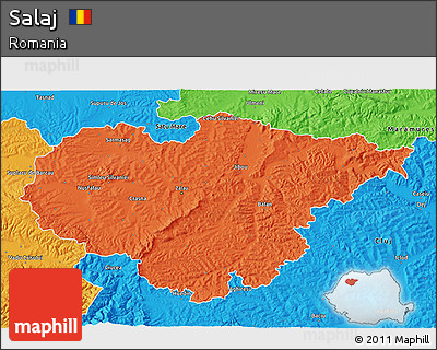 Political 3D Map of Salaj