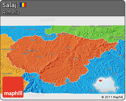 Political 3D Map of Salaj