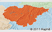 Political 3D Map of Salaj, lighten