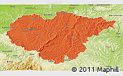 Political 3D Map of Salaj, physical outside