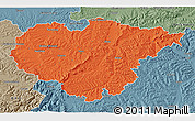 Political 3D Map of Salaj, semi-desaturated