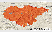 Political 3D Map of Salaj, shaded relief outside