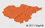 Political 3D Map of Salaj, single color outside
