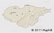 Shaded Relief 3D Map of Salaj, cropped outside