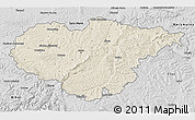 Shaded Relief 3D Map of Salaj, desaturated