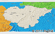 Shaded Relief 3D Map of Salaj, political outside