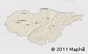 Shaded Relief 3D Map of Salaj, single color outside