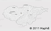 Silver Style 3D Map of Salaj, single color outside