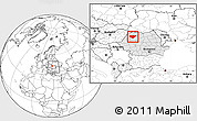 Blank Location Map of Salaj, highlighted country, within the entire country