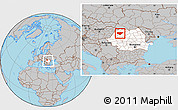Gray Location Map of Salaj, highlighted country, within the entire country
